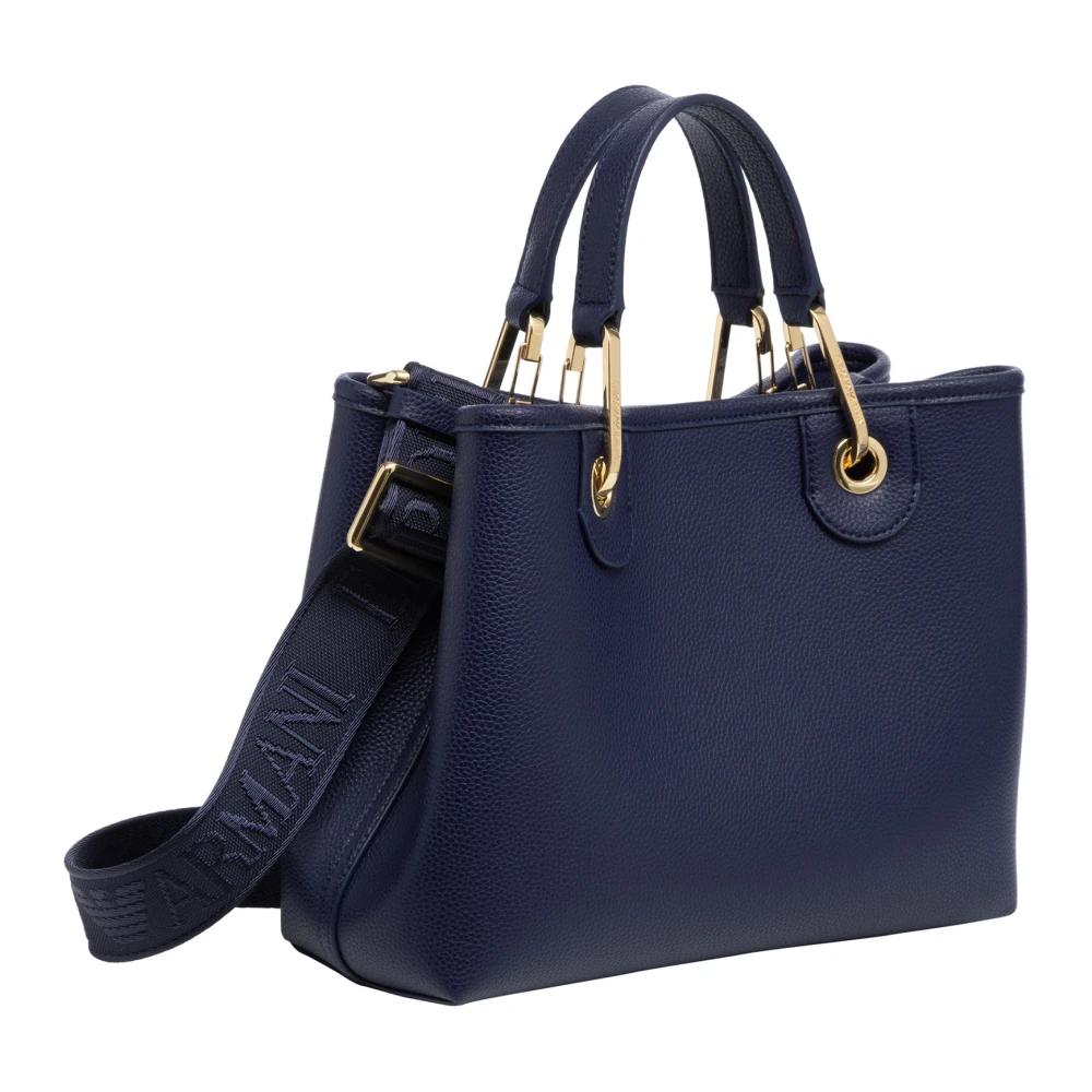 Emporio Armani Verstelbare Band Handtas met Magneetsluiting Blue Dames