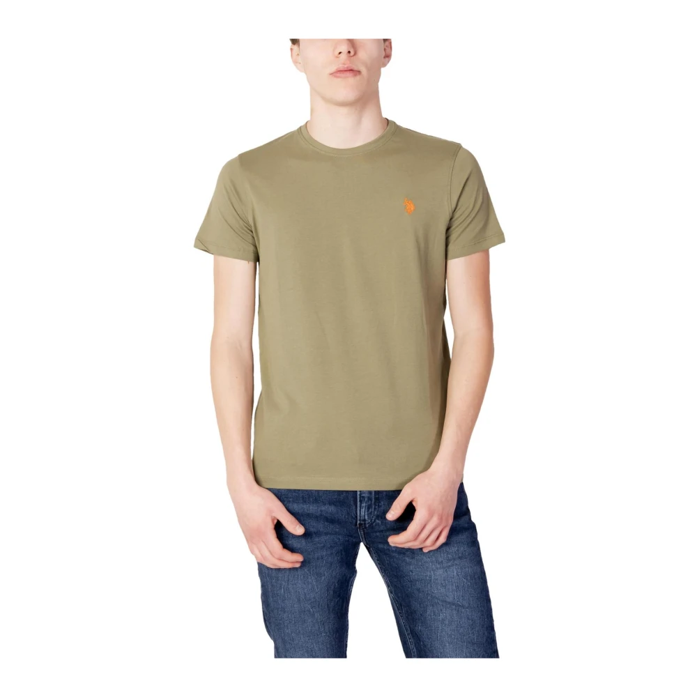 U.s. Polo Assn. Mannelijk Groente Plain Cotton Short Sleeve Round Neck T-Shirt