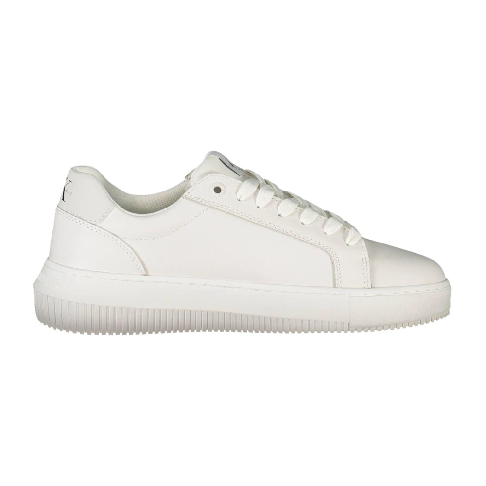Calvin Klein , Sneakers, Female, White, 3 Uk, Polyester Sneaker With Contrasting Details And Logo Print