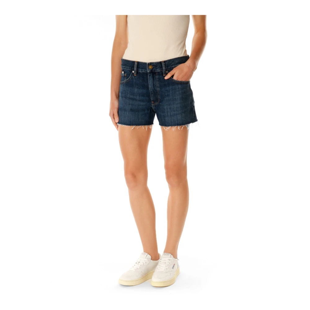 G-Star Denim Shorts Regular Fit Moustache Effect Blue Dames