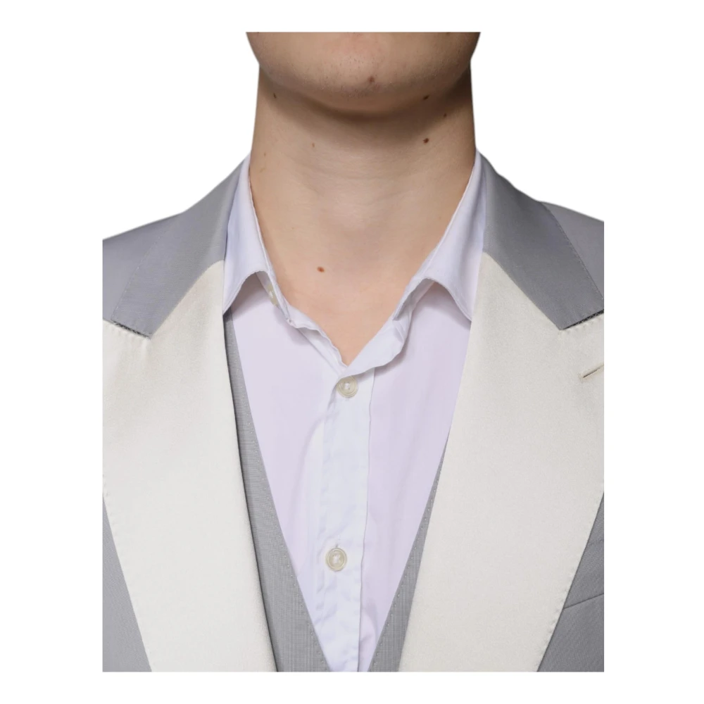 Dolce & Gabbana Grijze Slim Fit 3-delig Pak Gray Heren