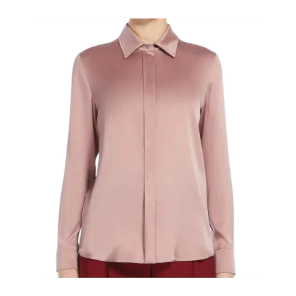 Max Mara Studio Zijden Klassieke Blouse Roze Pink Dames