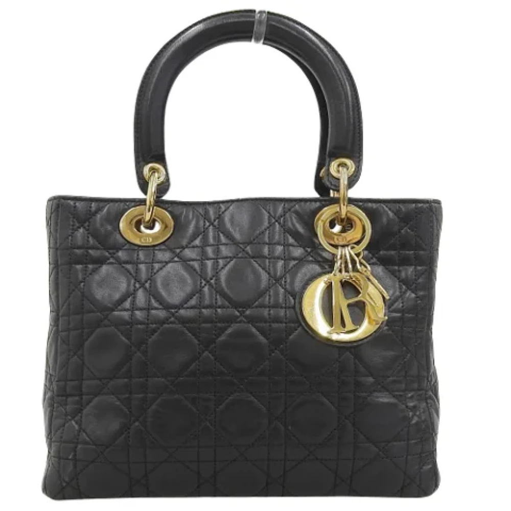 Dior Vintage Pre-owned Leather dior-bags Black Dames