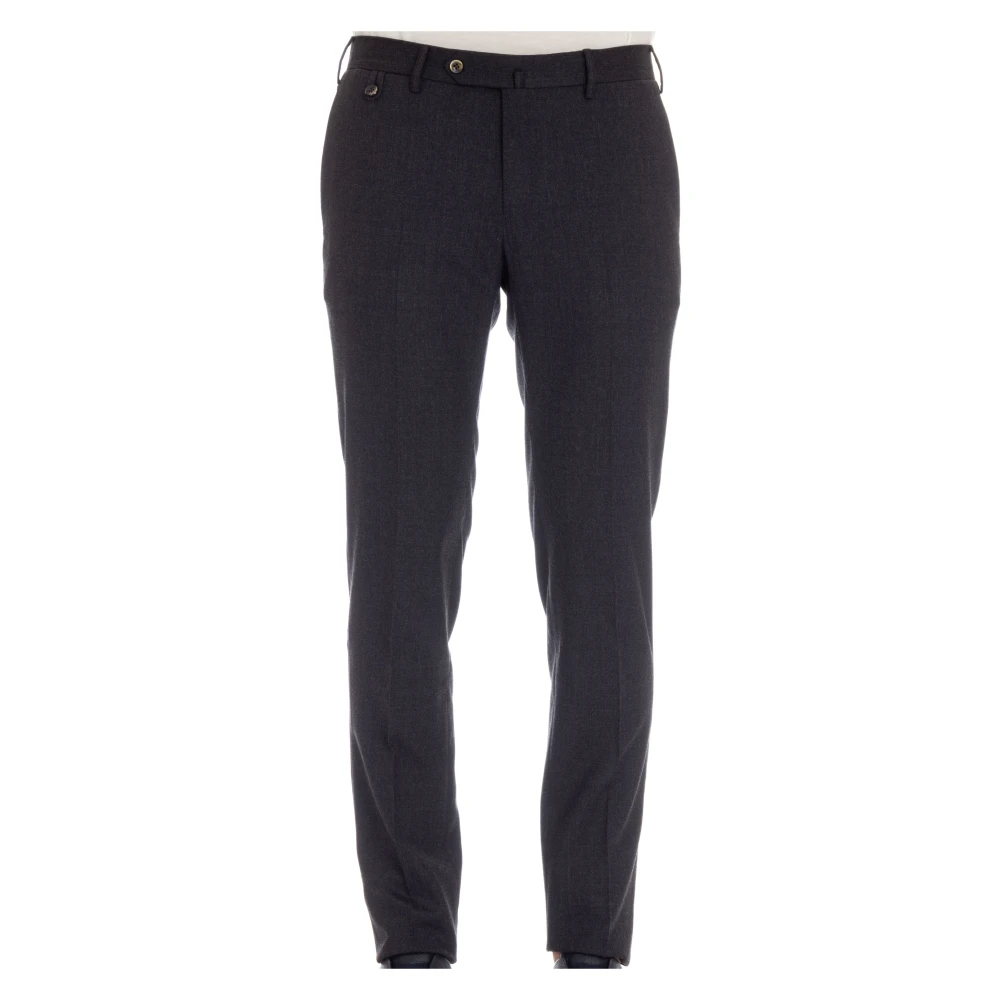 PT Torino Grijze Maatwerk Broek Rits Knoop Gray Heren