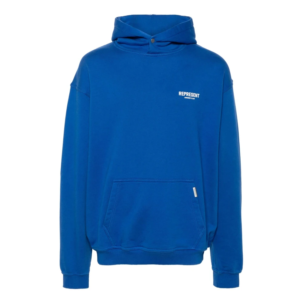 Represent Blauwe Hoodie Sweater Jersey Logo Print Blue Heren