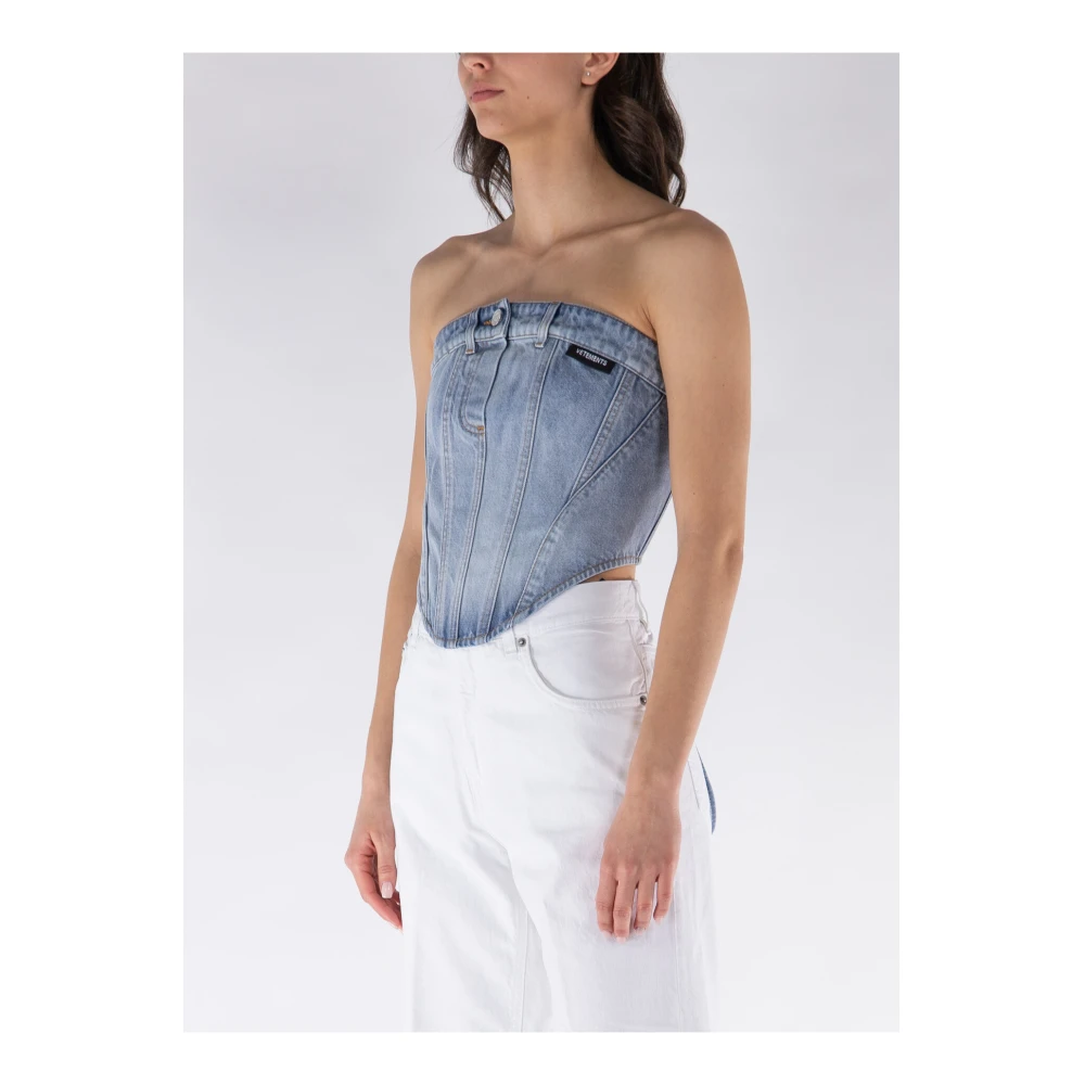 Vetements Denim Korset Blue Dames