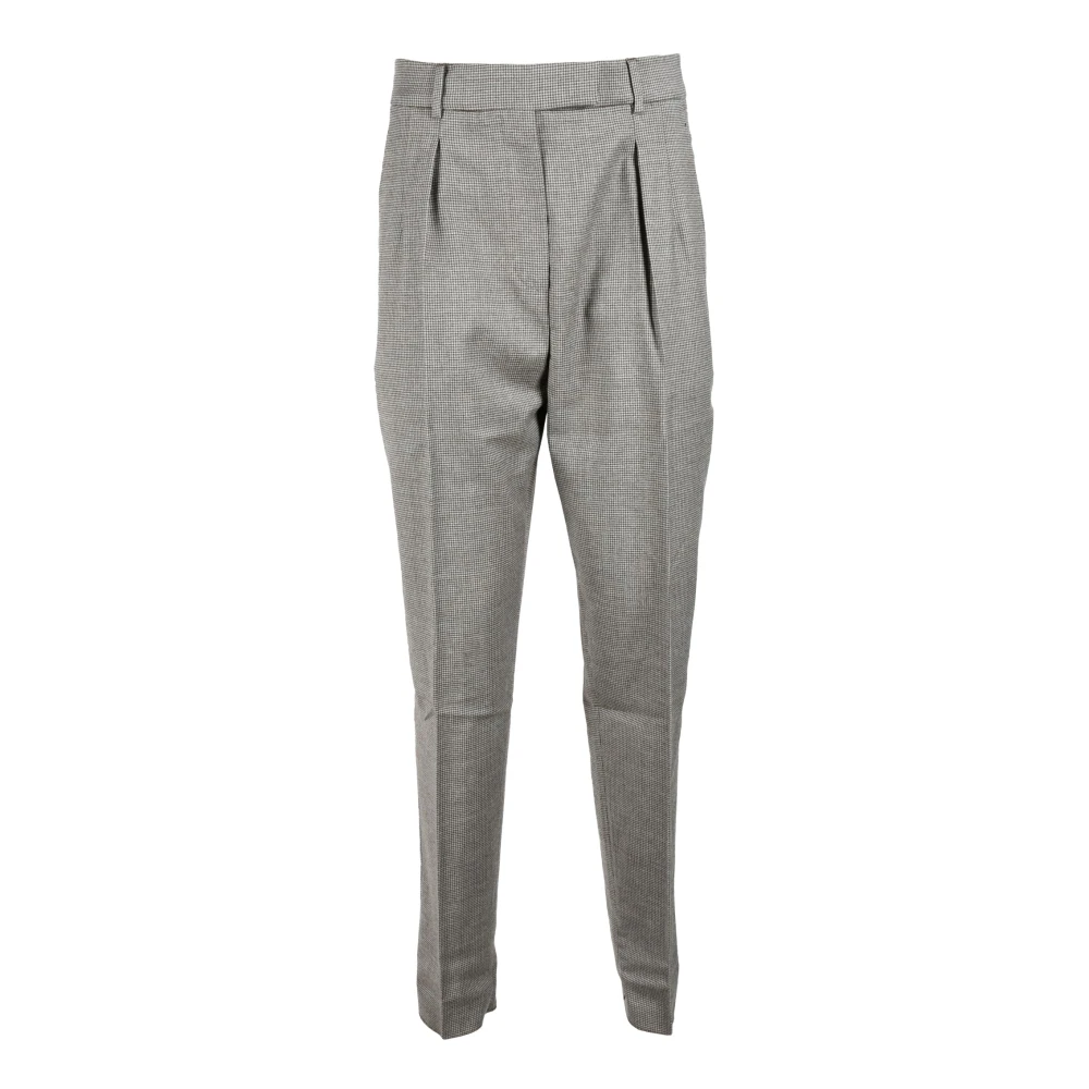 Max Mara Studio Merino Wol Elastaan Broek Gray Dames