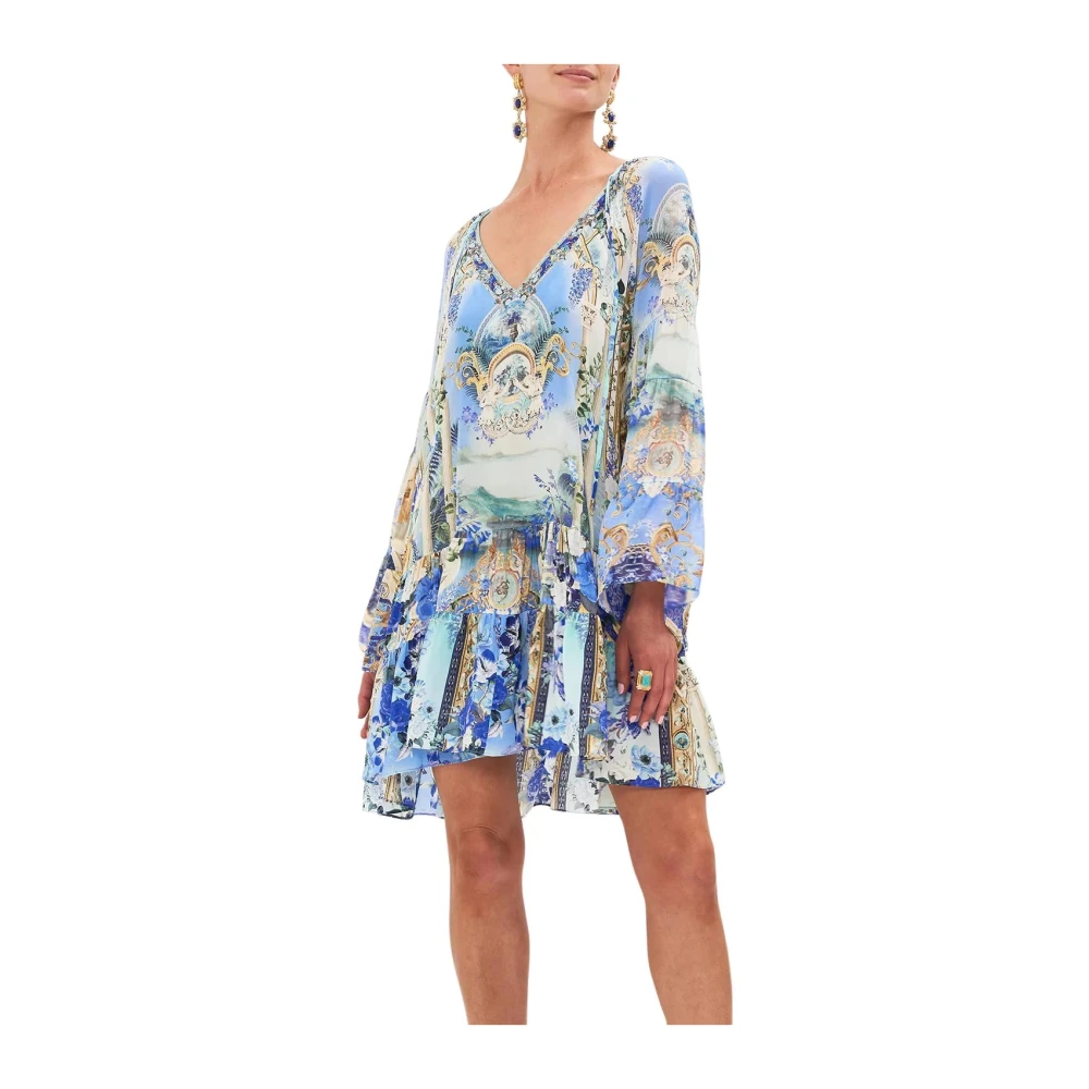 Camilla Vesuvius Uitzicht Zijden Panel Jurk Multicolor Dames