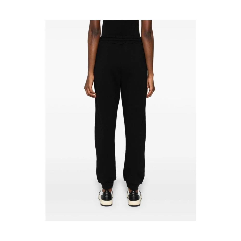 pinko Zwarte Katoenen Jersey Tapered Leg Broek Black Dames