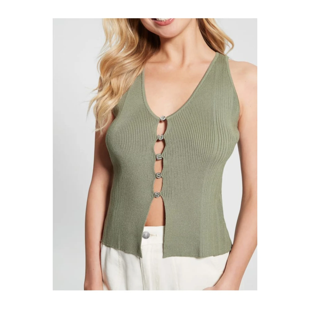 Guess Sleeveless Tops Green Dames