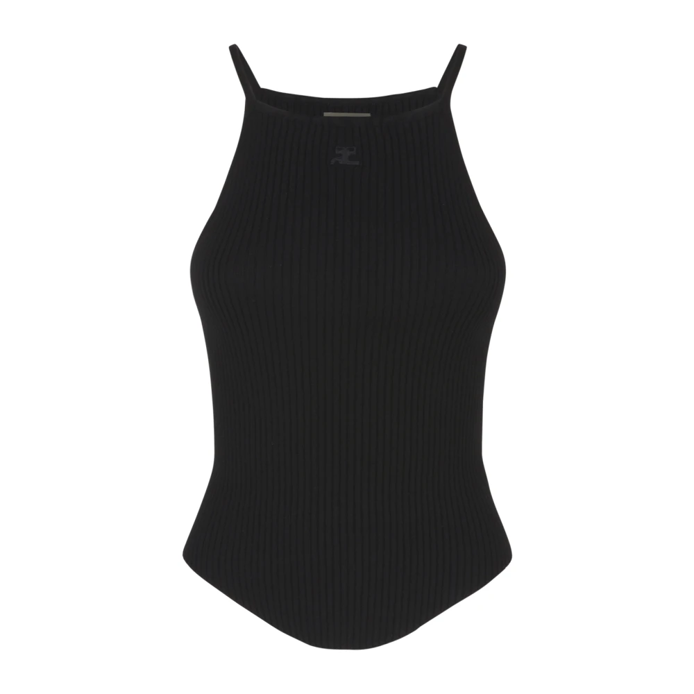 Courrèges Women's Black Courreges Top - Sleeveless Tops - M - Tops