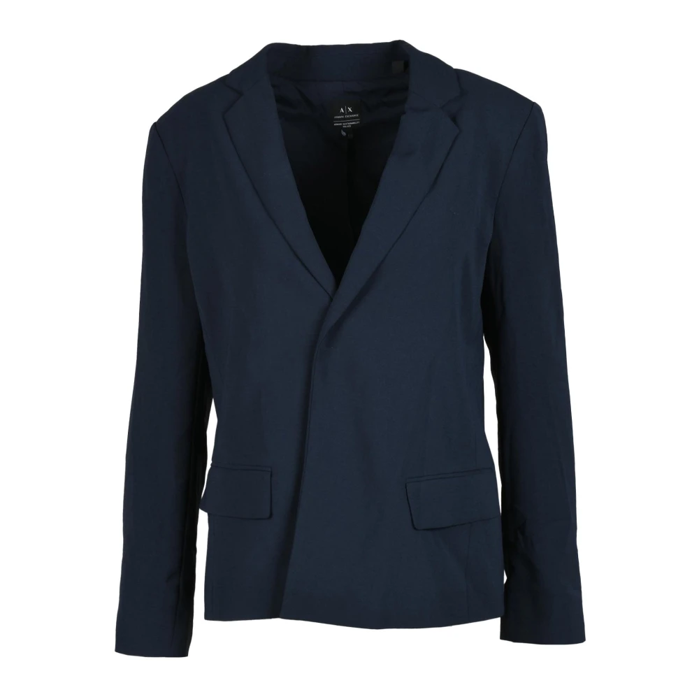 Armani Exchange Open Blazer Jas Polyester Model Blue Dames