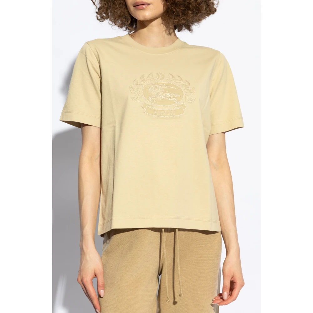 Burberry Katoenen T-shirt Beige Dames