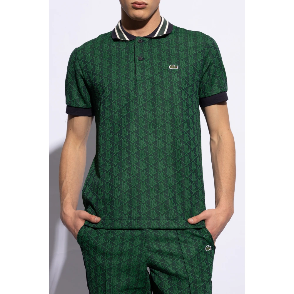 Lacoste Polo shirt met monogram Green Heren