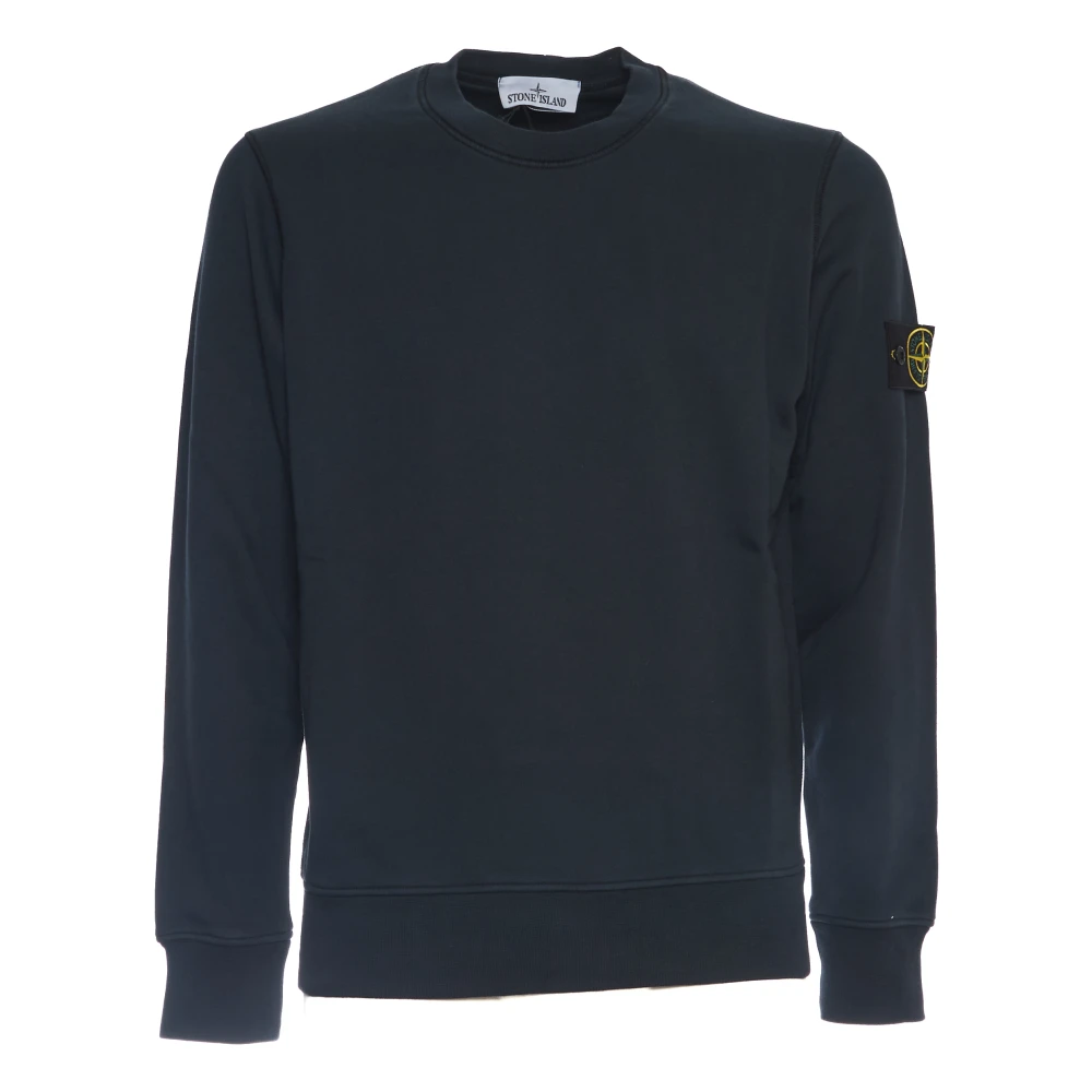 Stone Island Crew Neck Sweatshirt Casual Style Blue Heren