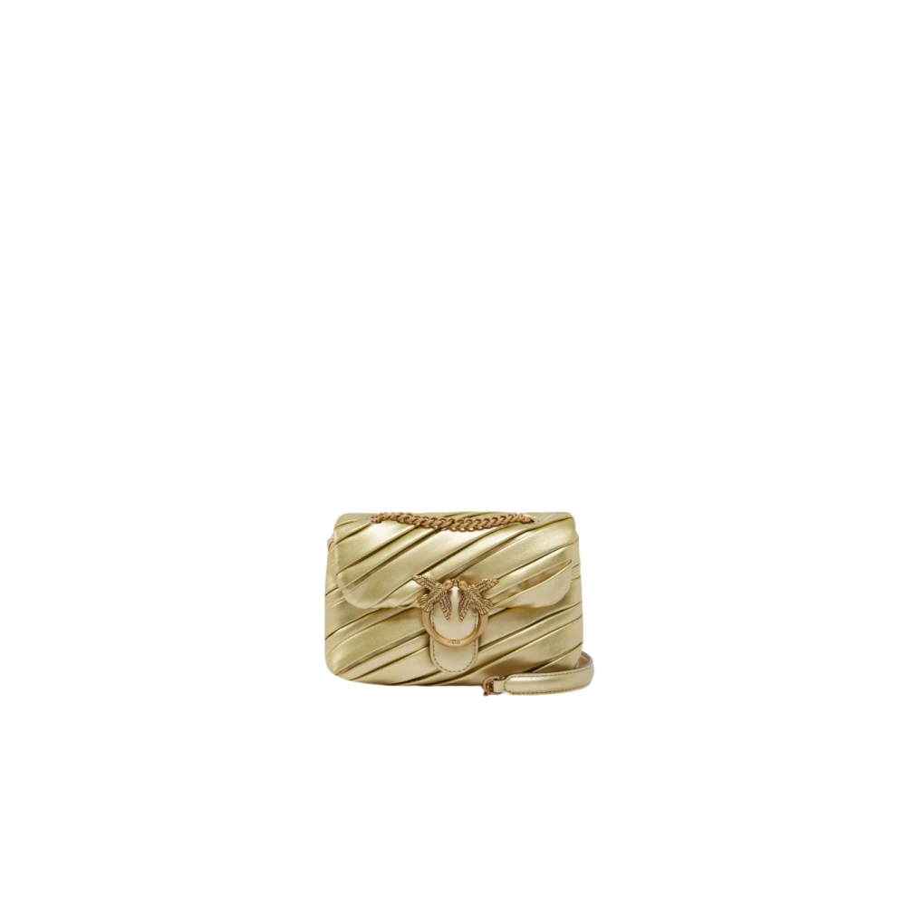 pinko Stijlvolle Leren Tas Yellow Dames