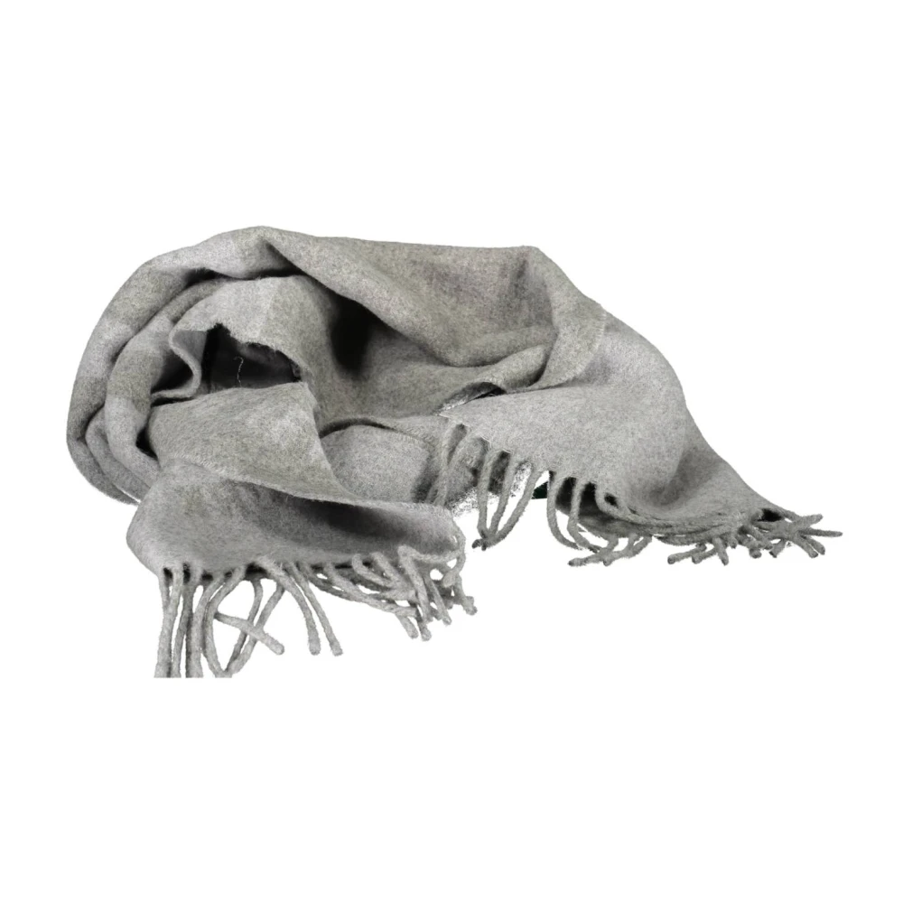 Ralph Lauren Men's Gray Winter Scarves, One Size, Contrast-Detail Scarf