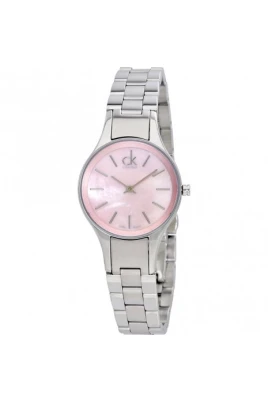 Simplicity Quartz-klocka med rosa urtavla och armband i rostfritt stål