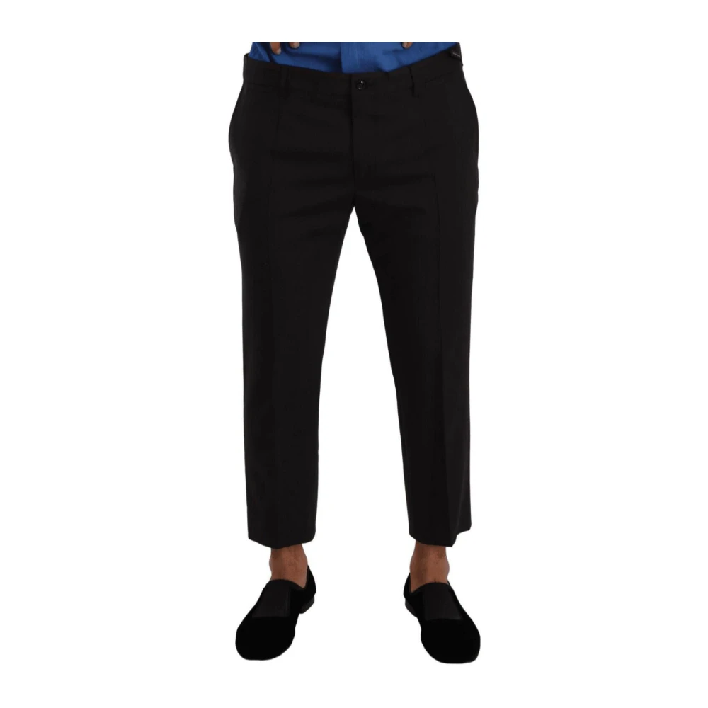 Dolce & Gabbana Men's Gray Wool Blend Cropped Pants