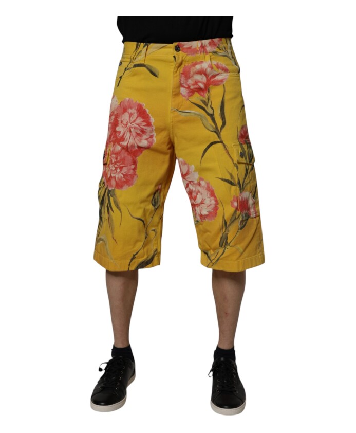 short-bermuda-cargo-floral-jaune