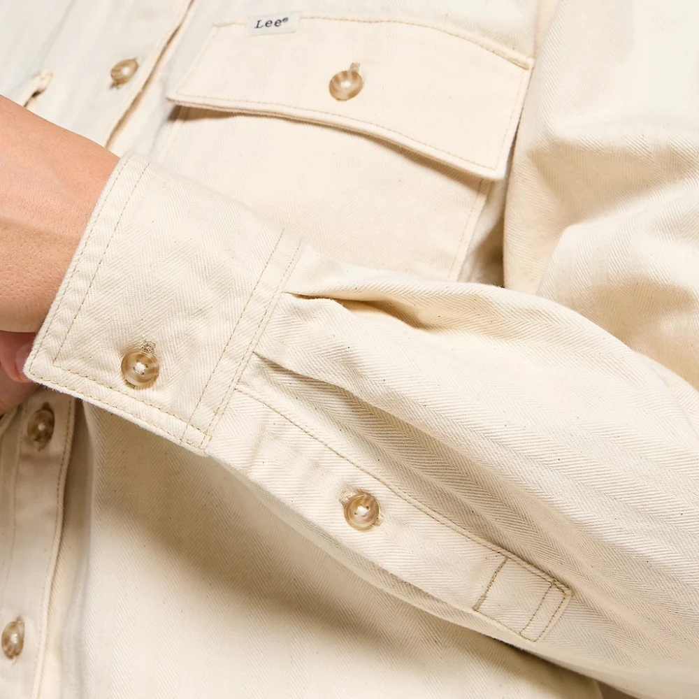 Lee Elegante Revers Kraag Katoenen Shirt Brown Dames