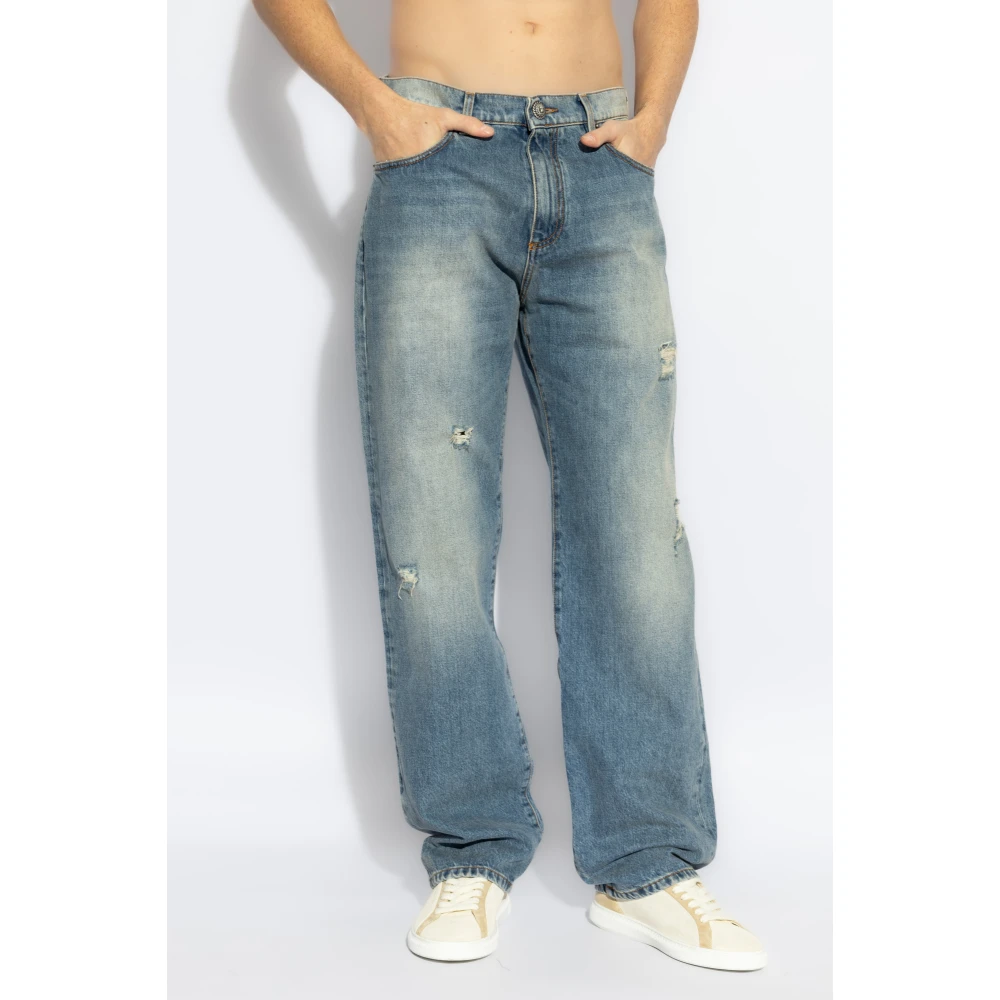 Balmain Jeans met vintage-effect Blue Heren