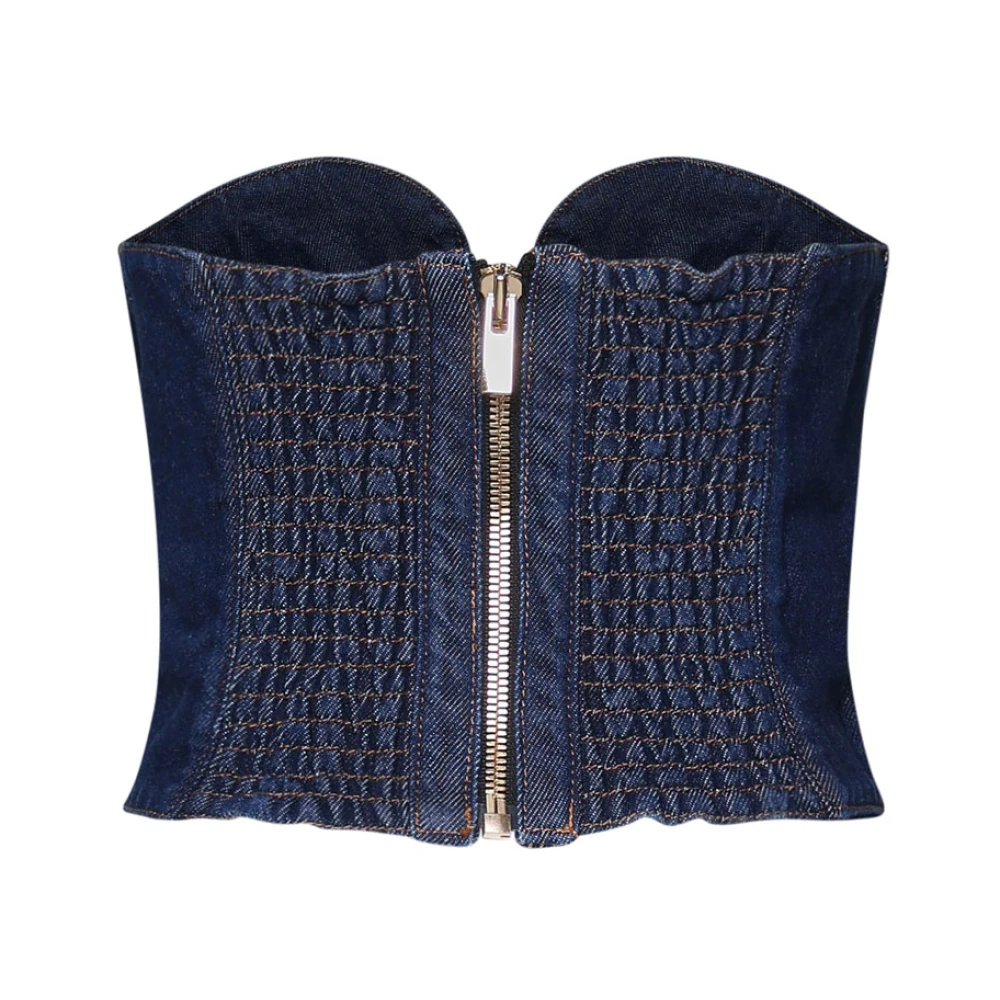 Magda Butrym Blauwe Denim Hart Bovenstuk Blue Dames