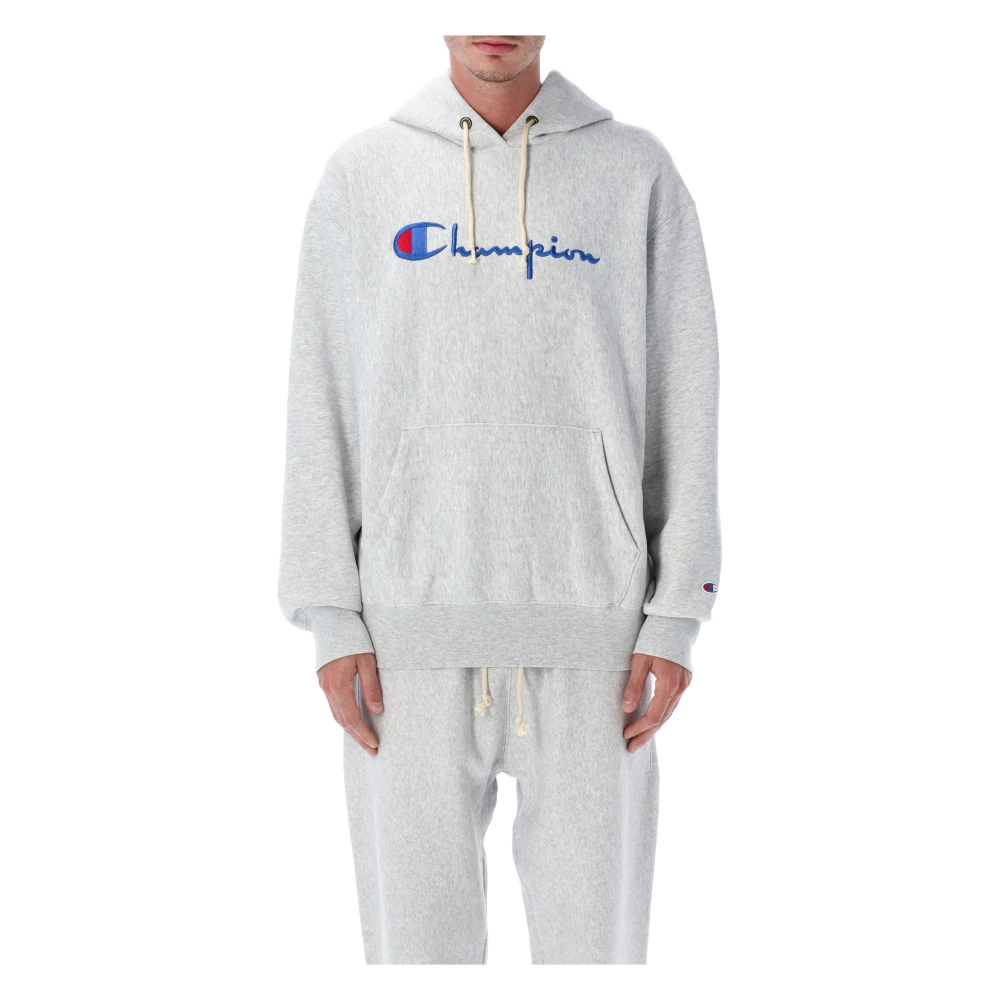 Champion Men's Gray Hoodies, M, Logo Hoodie