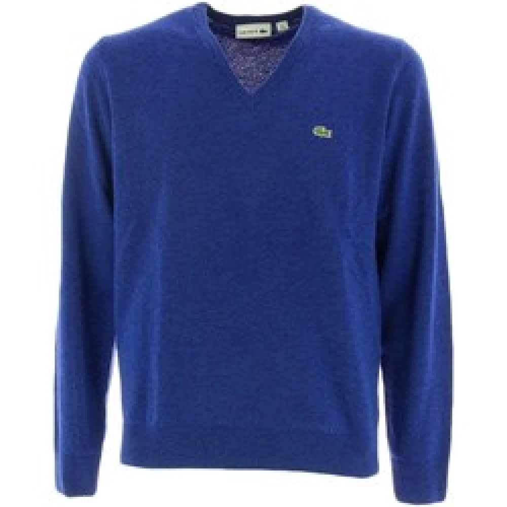 Lacoste Blauwe V-hals Sweaters voor Mannen Blue Heren