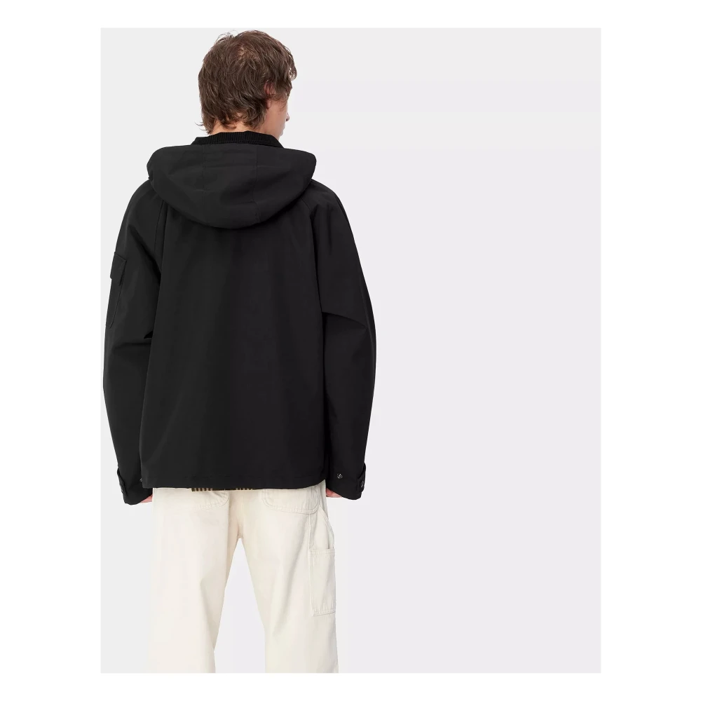 Carhartt WIP Nylon Canvas Jas met Capuchon Black Heren