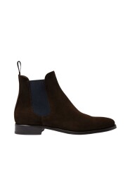 Handgefertigte Dunkelbraune Wildleder Chelsea Boots