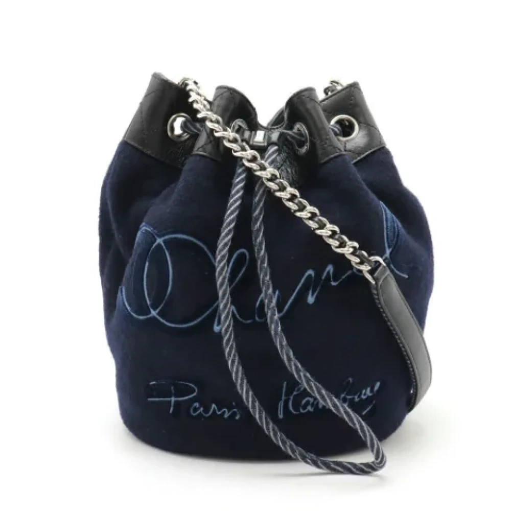 Chanel Vintage Pre-owned Wool shoulder-bags Blue Dames