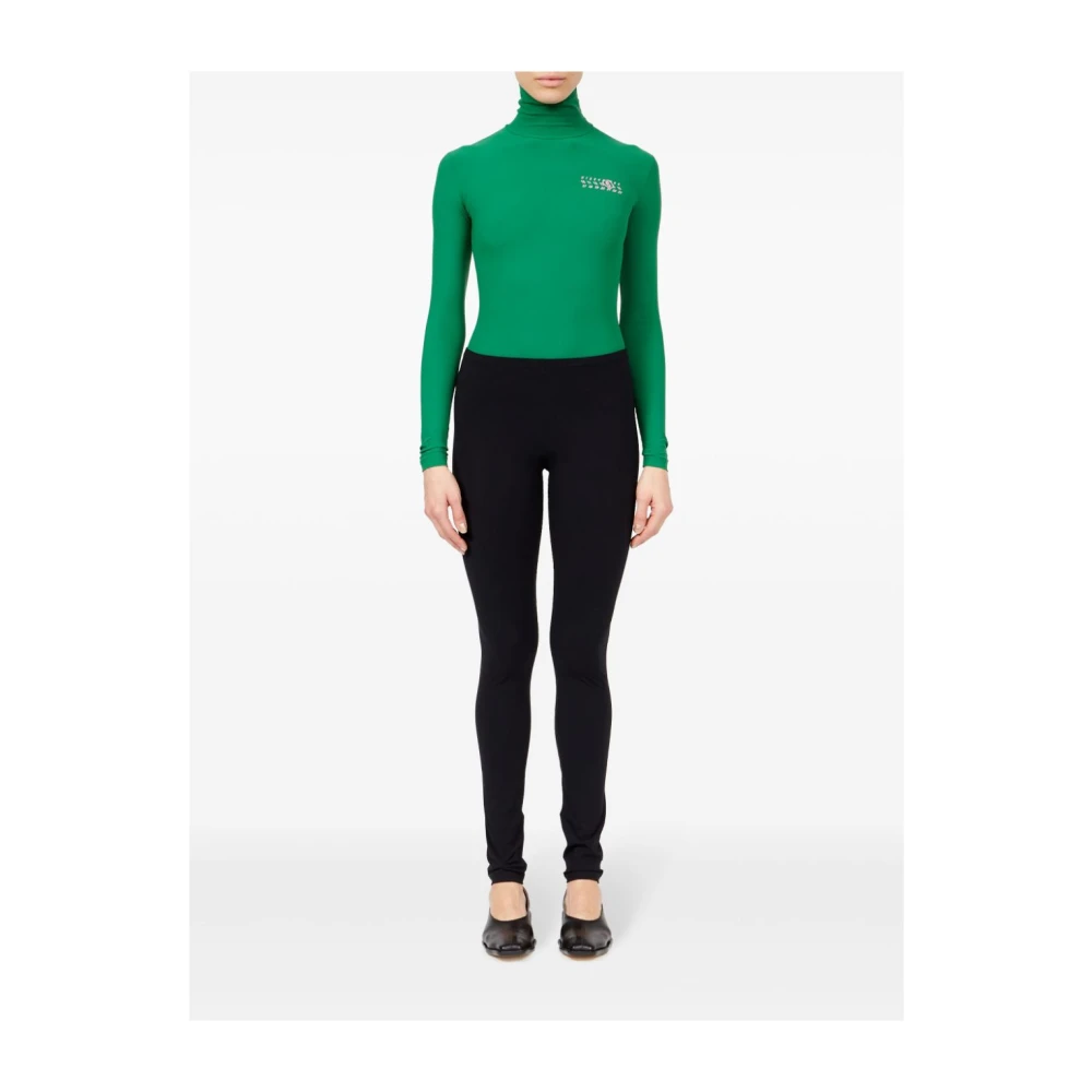 MM6 Maison Margiela Stijlvolle Leggings voor een Trendy Look Black Dames