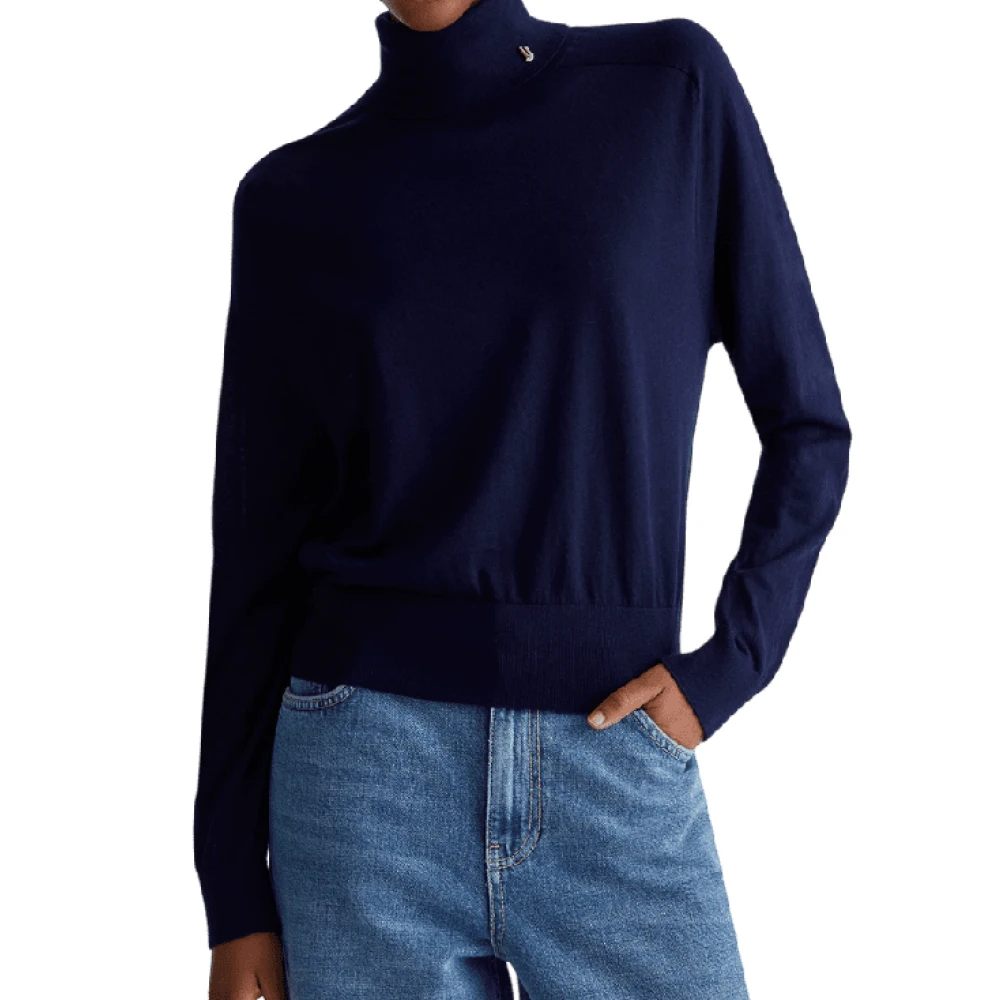 Liu Jo Blauwe coltrui met metalen logo Blue Dames