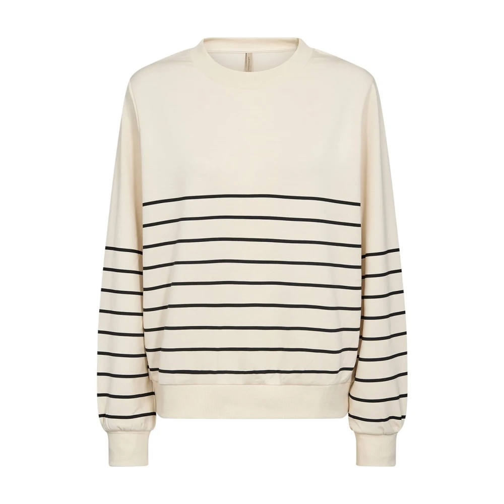 Soyaconcept Gestreepte trui met ronde halslijn Beige Dames