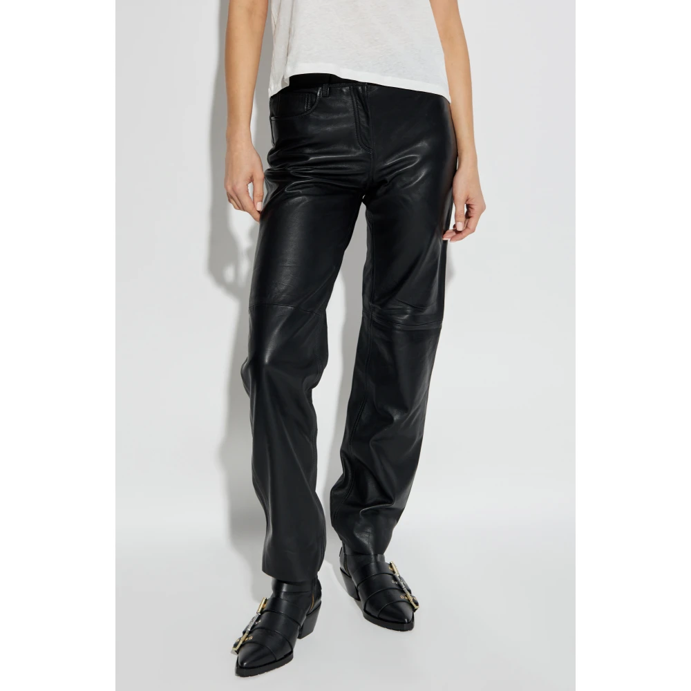AllSaints Leren broek Saige Black Dames