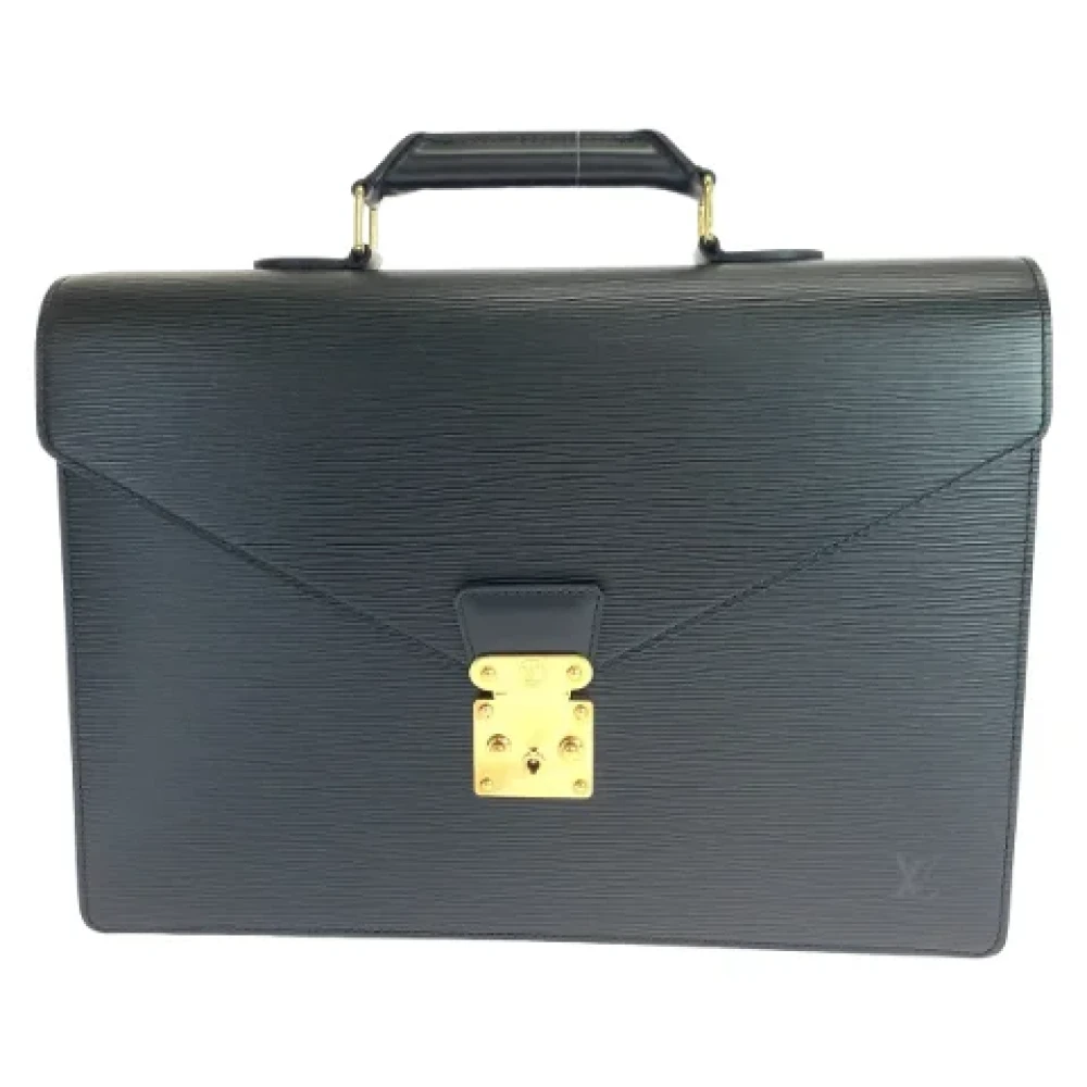 Louis Vuitton Vintage Pre-owned Leather briefcases Black Heren