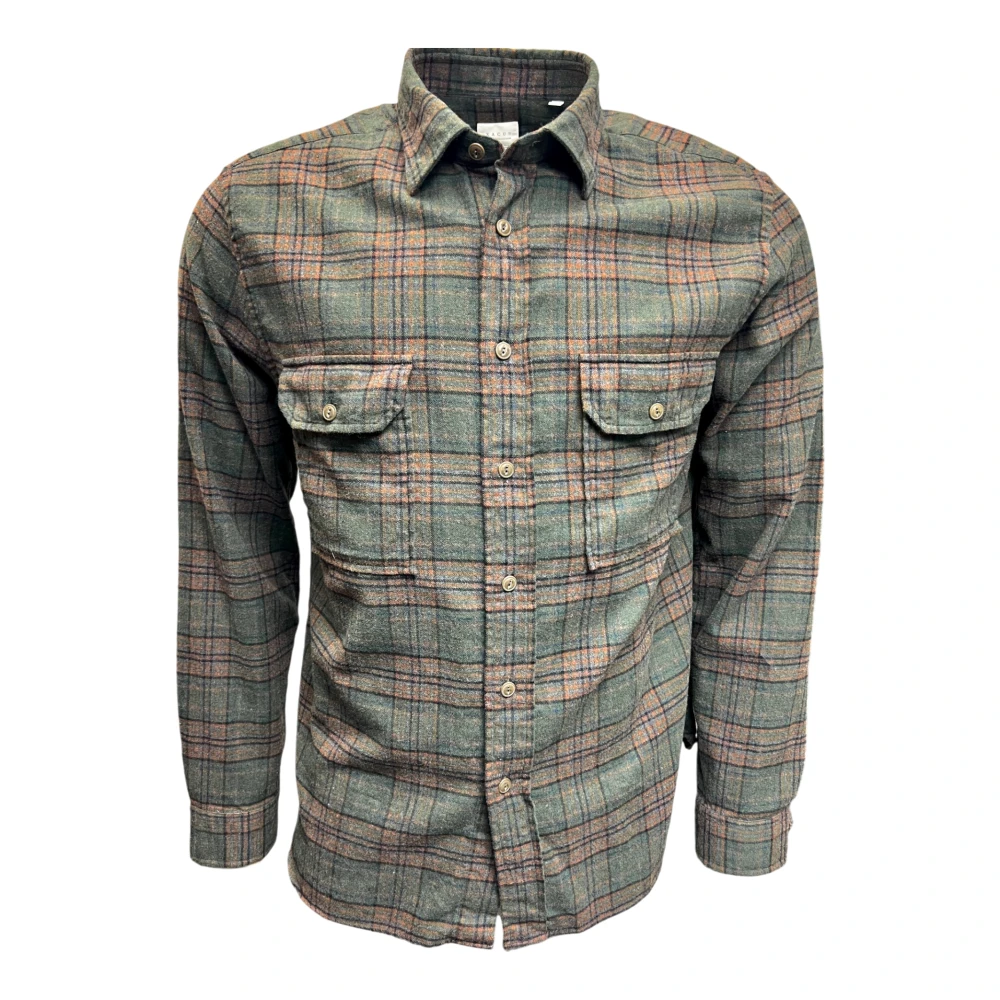 Xacus Flanellen Katoenen Legacy Geruite Shirt Groen Bruin Green Heren