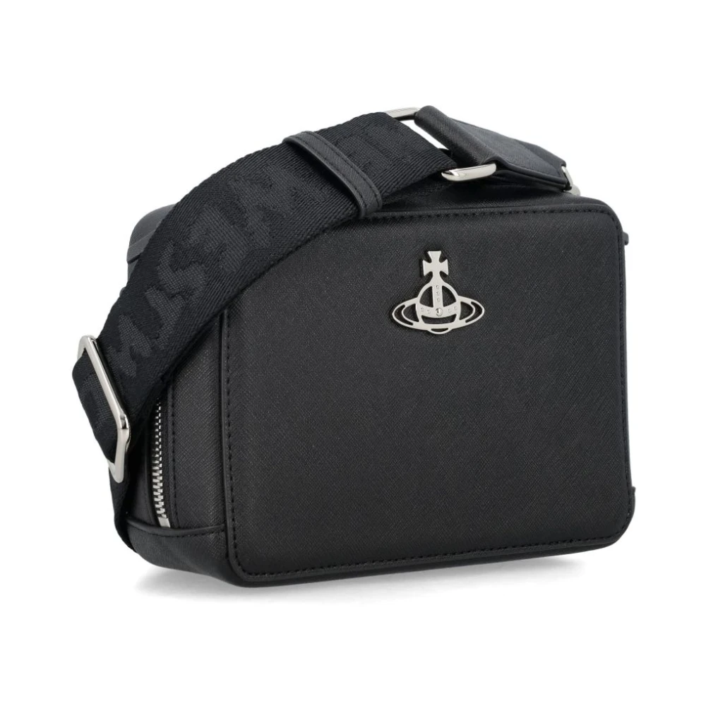 Vivienne Westwood Zwarte Leren Orb Plaque Schoudertas Black Dames