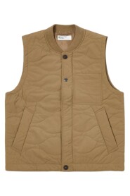 Universal Works Carlton Gilet in Sand Recycled Nylon