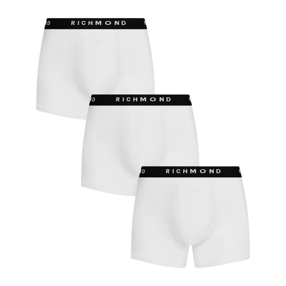 John Richmond Tripack boxershorts trefärgad låg midja i kammat bomull White, Herr