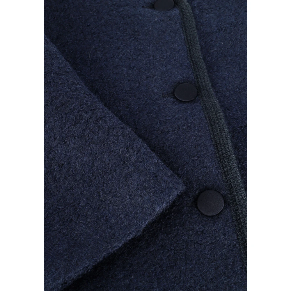 moss copenhagen Elegante Donkerblauwe Wollen Jas Blue Dames
