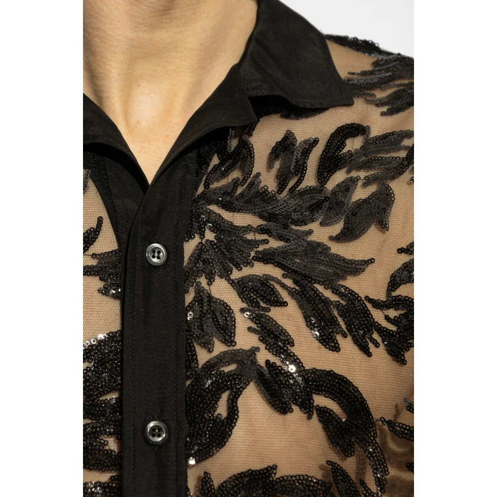 Dsquared2 Shirt met paillettenpatroon Black Heren