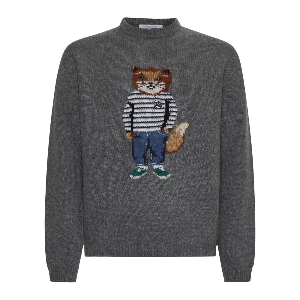 Maison Kitsuné Stijlvolle Sweaters Collectie Gray Heren