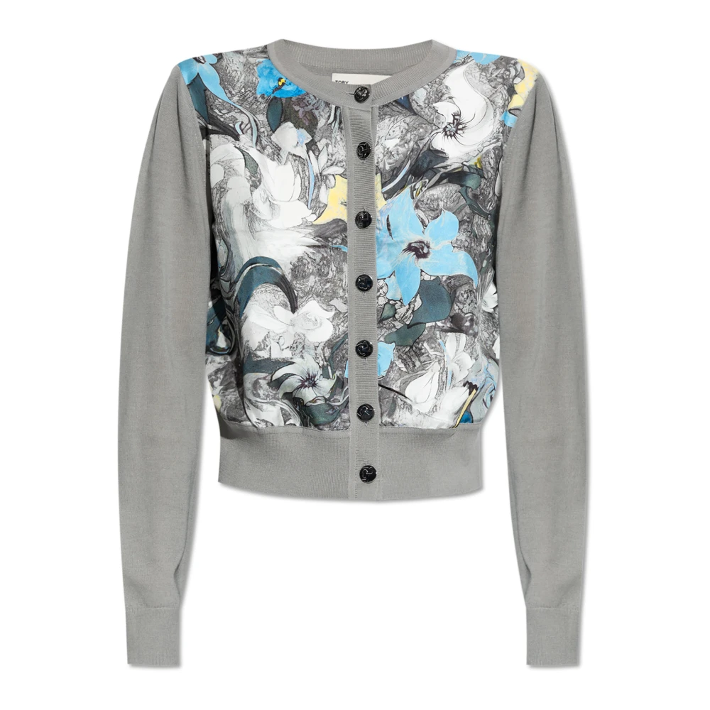 TORY BURCH Vest met bloemenpatroon Gray Dames