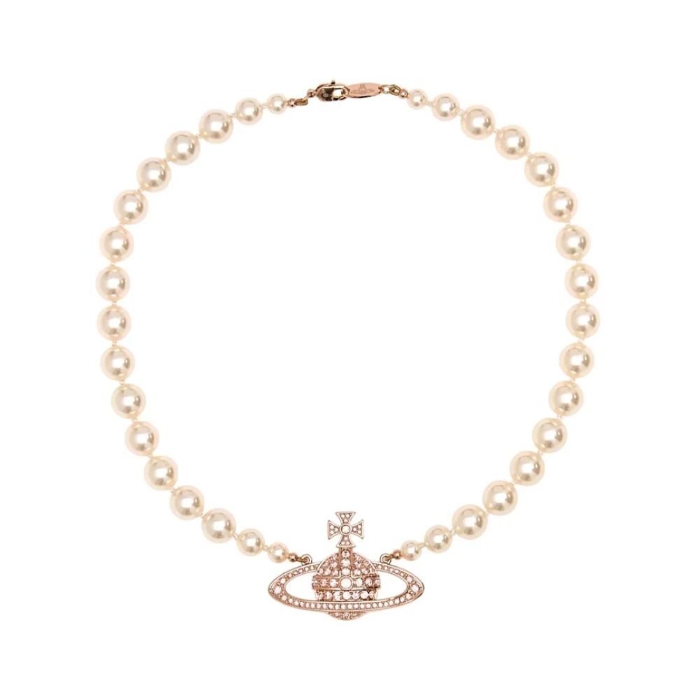Vivienne Westwood Necklaces, Female, S, Mini Bas Relief Pearl Choker Pink
