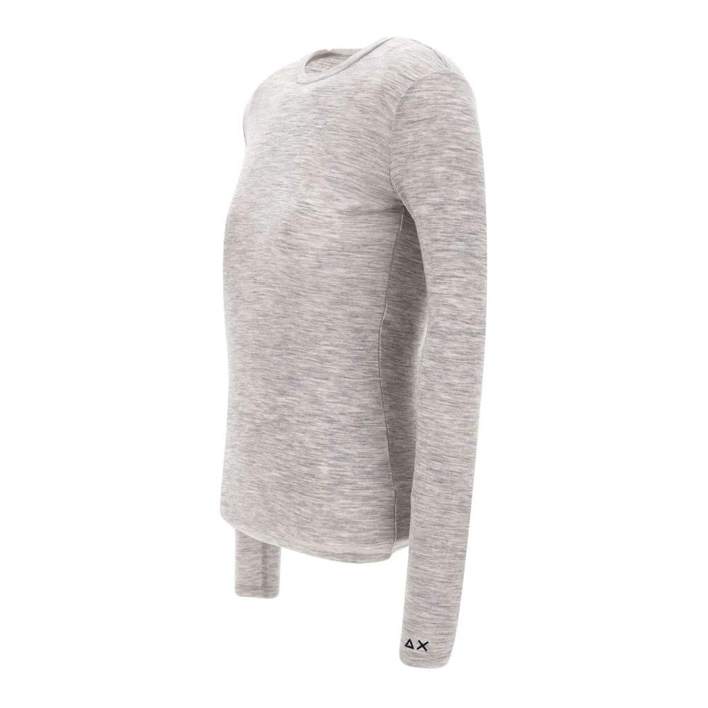Sun68 Dames Merinowollen Trui Lichtgrijs Gray Dames