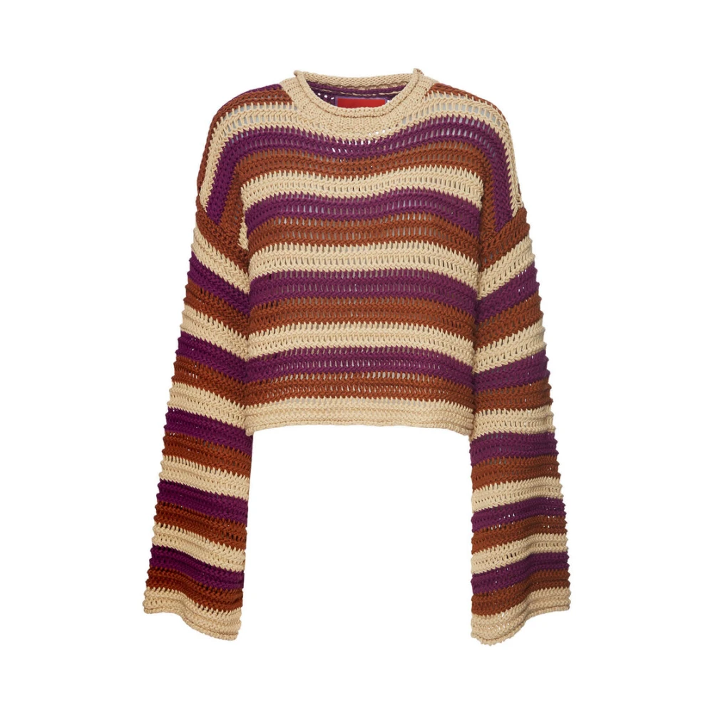 La DoubleJ Chunky Gestreepte Crop Sweater Multicolor Dames