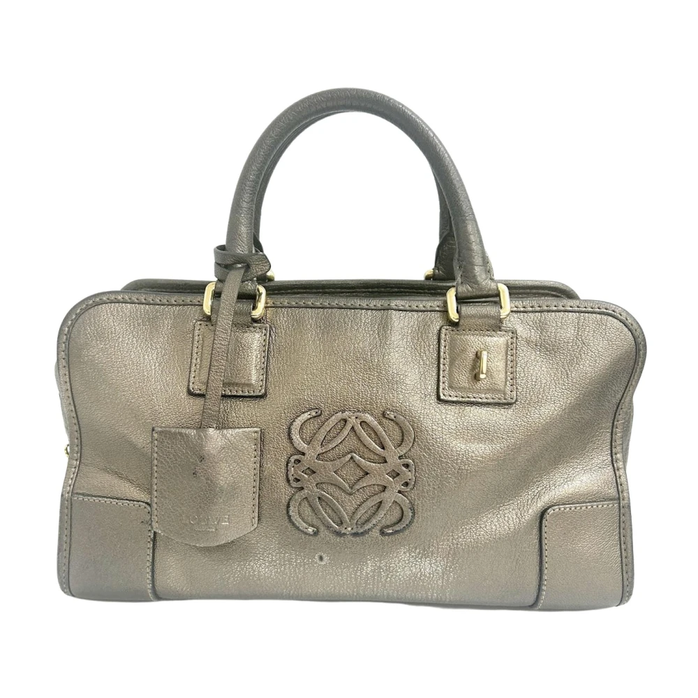 Loewe Pre-Owned Women's Yellow Pre-Owned Vintage Metallic Leather Amazona Handbag