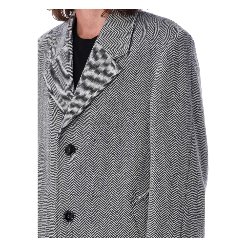 Ami Paris Monobreast Coat Stijlvol en Trendy Gray Heren